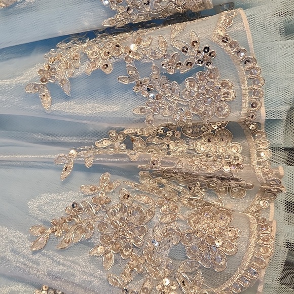 Sky Blue Proffessional Ballet Tutu Dress With Lace & Rhinestones Size S Adult - Picture 13 of 13